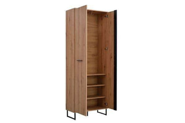 Sorrento Oak Effect Tall Slim 2 Door Wardrobe by Amos Mann Furniture - UK Luxury Furniture